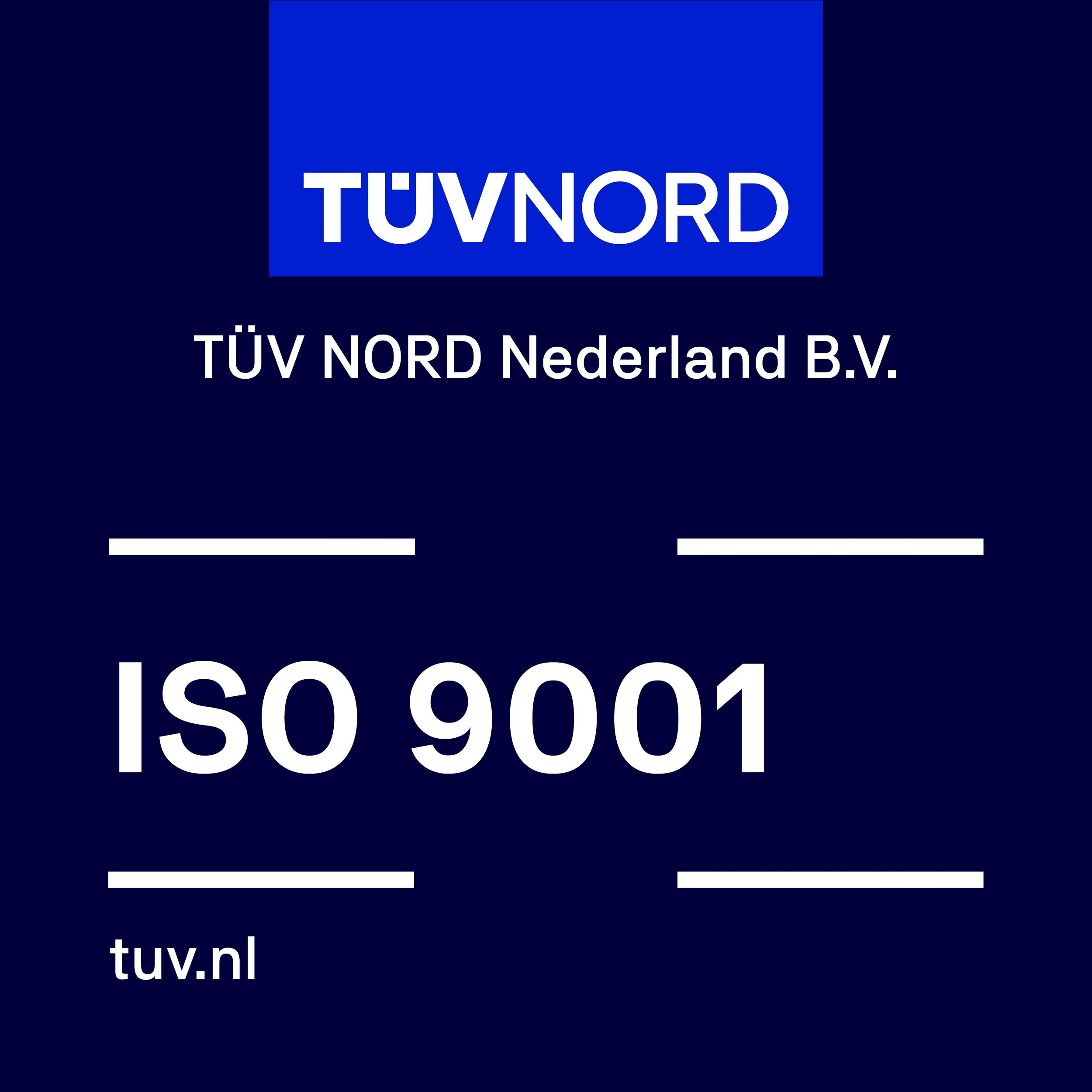 Wij zijn ISO 9001 gecertificeerd